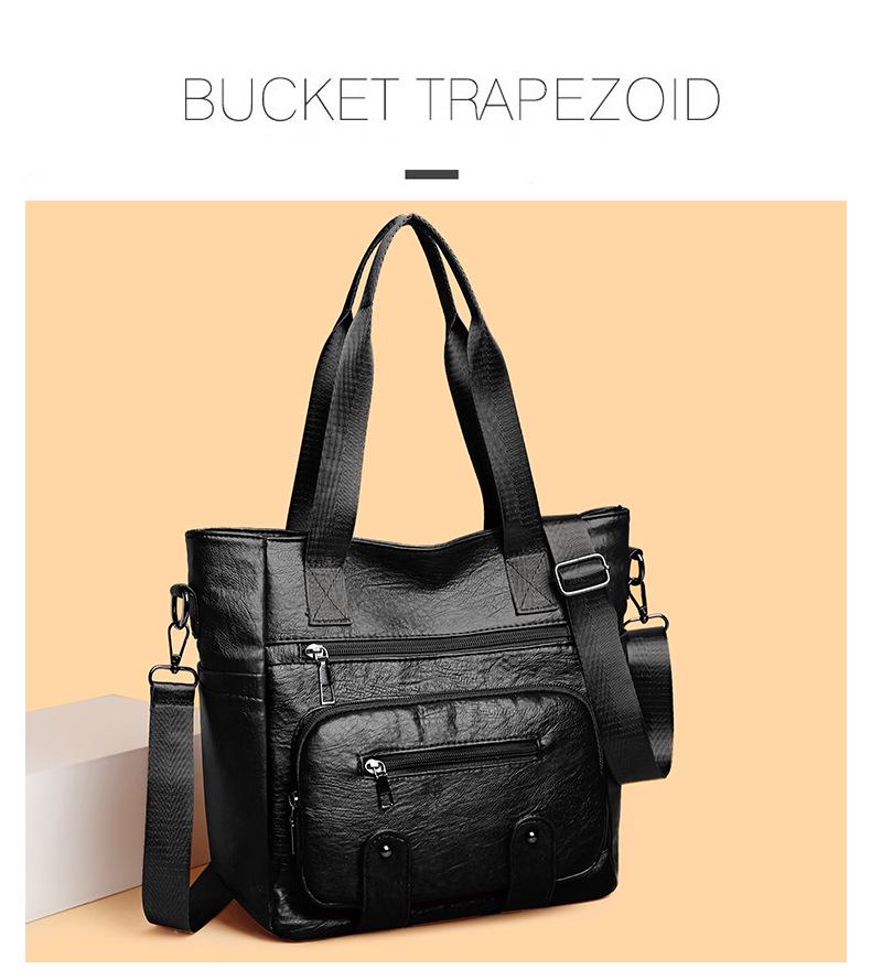2025 Retro Soft Leather Mom Bag: Large Capacity Casual Tote and Crossbody