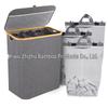 Large-Capacity Bamboo Laundry Hamper with Classification Labels and Lid