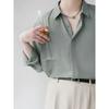 Spring New Men'S Long Sleeved Shirt, High-End, Fashionable, Versatile, Solid Color Shirt, Men'S Light Mature Style, Inch Shirt, Men