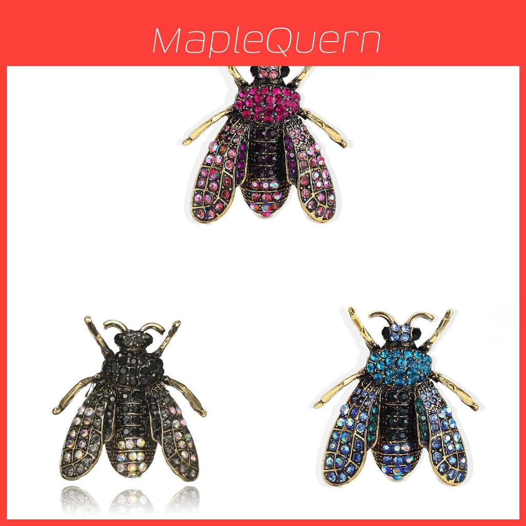 Honeybee Enamel Brooch Pin With Rhinestones For Women Vintage Fashion Accessory