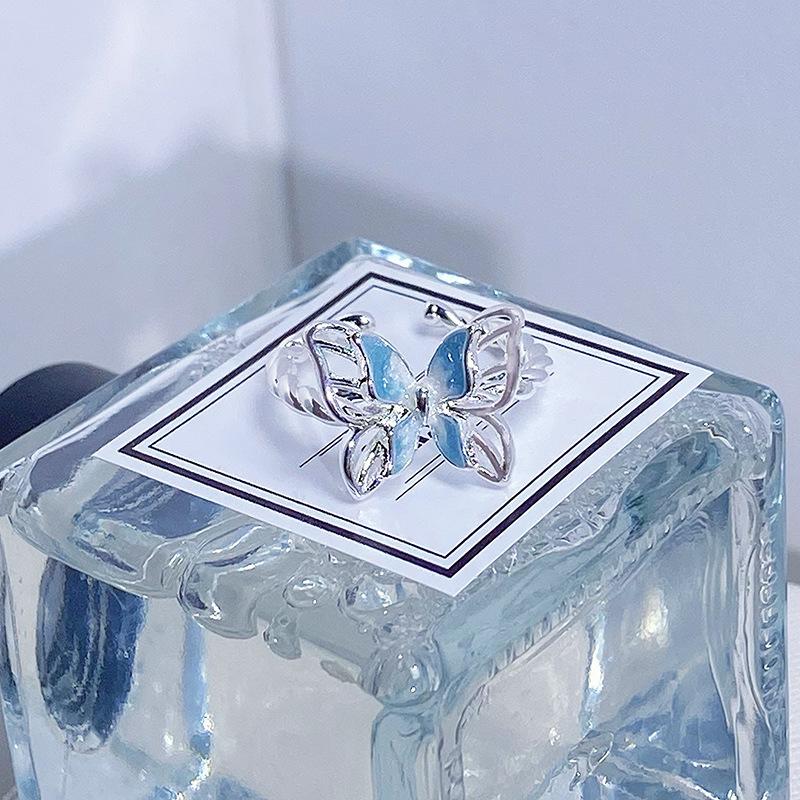 Small Fresh And Cool, Mint Green Enamel, Oil Dripping Opening Ring, Niche Light Luxury, High-End Ring, Female. Adjustable opening