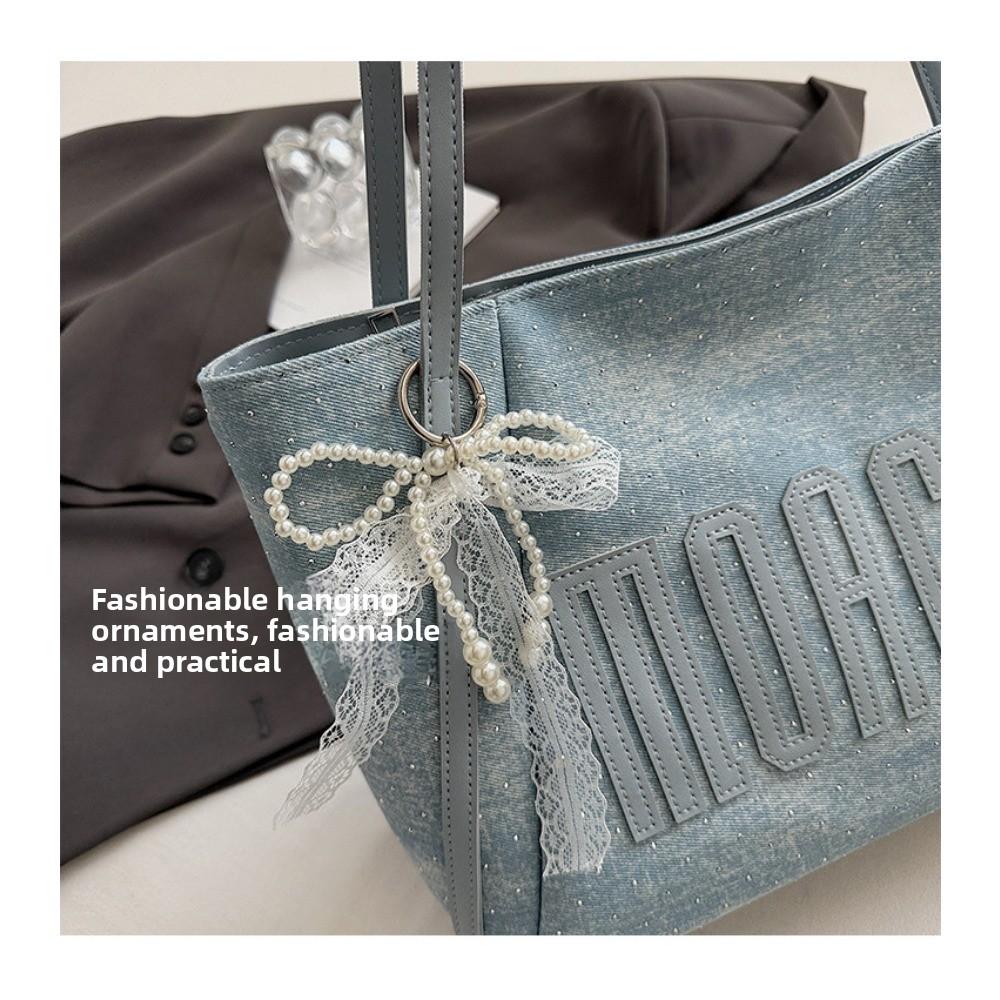 Large Capacity Versatile Trendy Bag Women's 2025 Summer Denim Tote Bag Casual Commuter Shoulder Bag