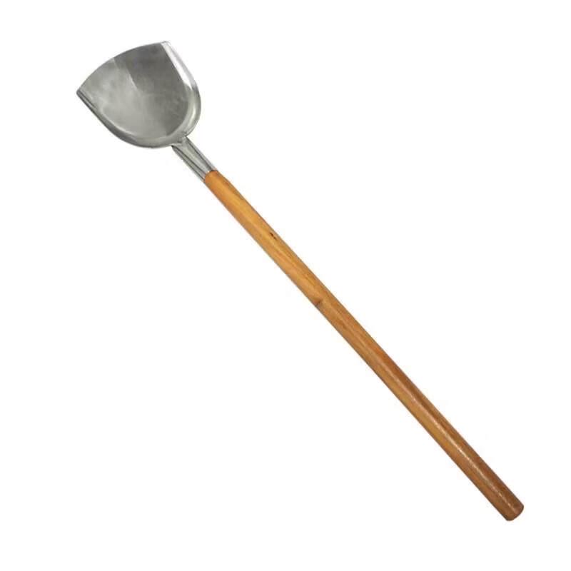 Extra Large Stainless Steel Stir-fry Shovel with Wood Handle