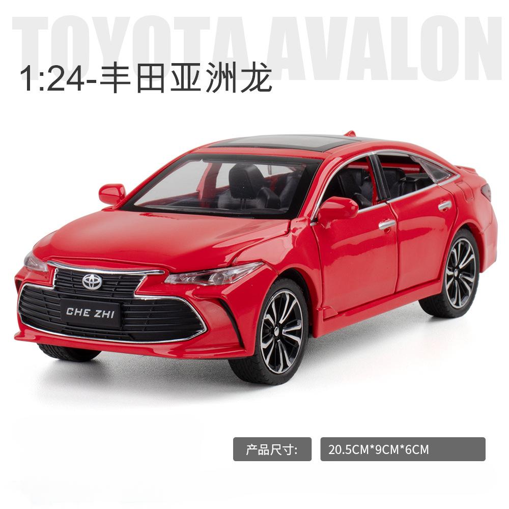 1:24 TOYOTA AVALON Toy Car For Children Diecast Metal Model Miniature Sound Light Doors Openable Collection Gift For Kids