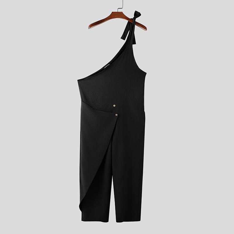 INCERUN Men One Suspender Jumpsuits Long Cargo Overalls Dungarees