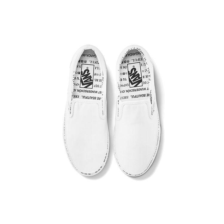 Vans Classic Slip-On Canvas Comfortable Versatile Low-Top Skate Shoes Women sneaker White VN0A4U382Q2