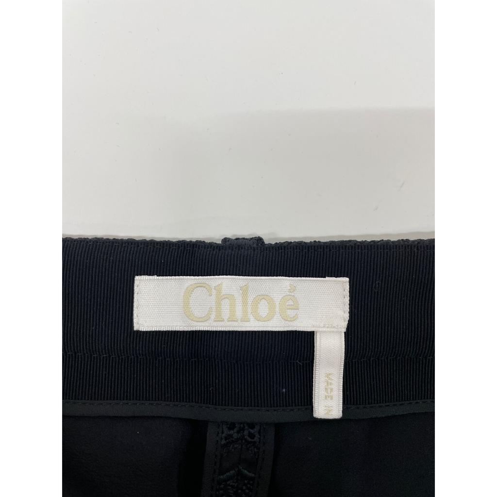 Chloe Black Lace CHC18APA85040000136 Lace Embroidered Pants Bottoms 36 blackUsed