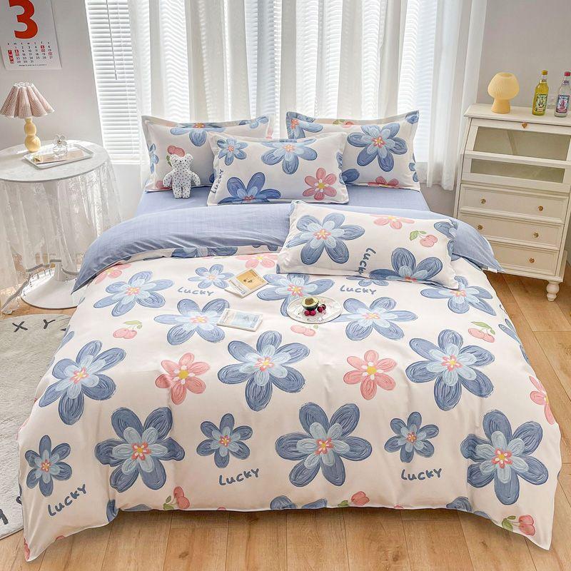 Four-season Universal Four-piece Set, Skin-friendly Cotton Quilt Cover, Bed Sheet, Double Bedding, Dormitory Three-piece Set