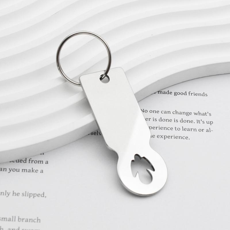 1Pcs Reusable Stainless Steel Shopping Cart Token, Trolley Token Keychain For Supermarket, Removable Release Key Coin Keyring
