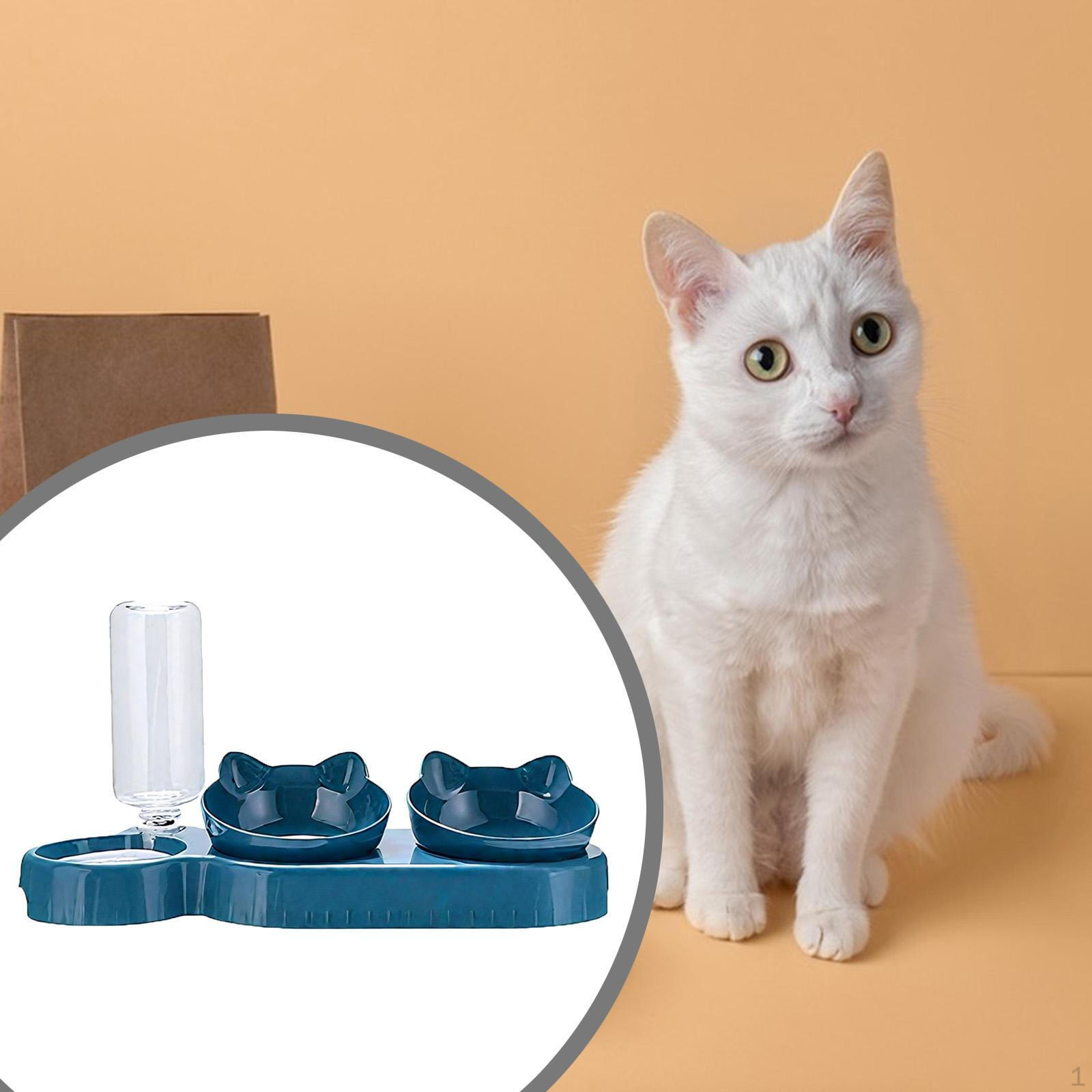 

Cat Bowl Set, Raised Pet Bowls with Water Dispenser, Feeding for Small Or Medium Dogs And Cats синий