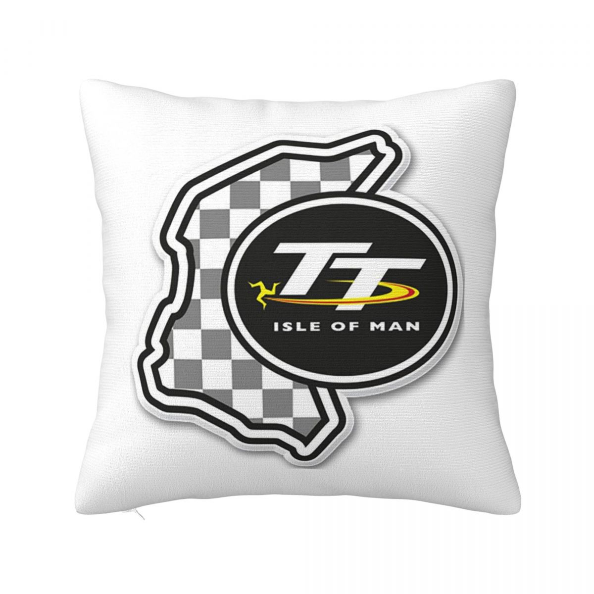 Isle Of Man TT Motorcycle Races 2 Square Pillowcase Cushion Cover Pillow Case Throw Pillow Cover for Home Bedroom Car 12x12Inch