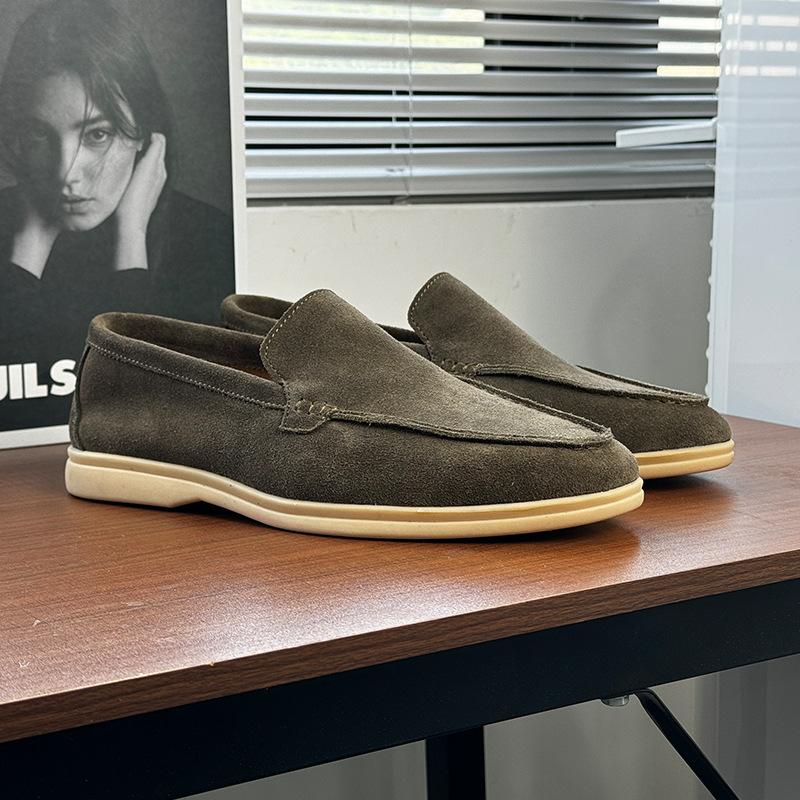 Lazy soft-soled comfortable loafers men's single shoes one-pedal flat-soled commuter Doudou leather shoes 8253-H
