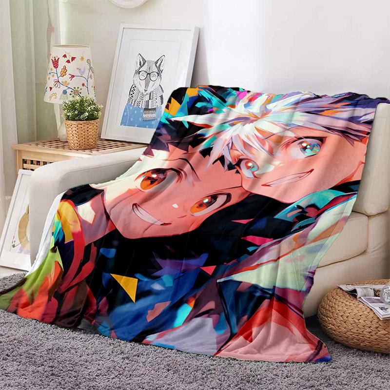 HXH Hunter X Hunter GON FREECSS Killua Zoldyck Cartoon Anime Flannel Blanket,Soft Throw Blanket for Home Bedroom Bed Sofa Gift