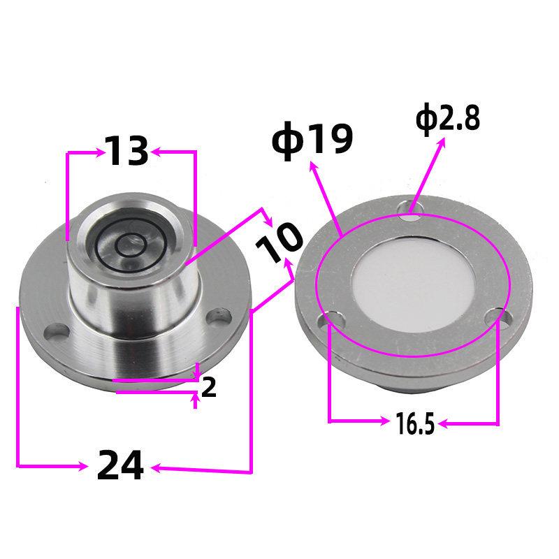 HACCURY Round Metal Spirit Level with Base Mounting Holes