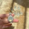 White Chalcedony & Agate Ice Type Pendant Necklace for Women