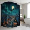 A Christmas-Themed Shower Curtain for The Bathroom, Perfect for Christmas Eve, Includes 12 Hooks, Measuring 70.87*70.87inch, I