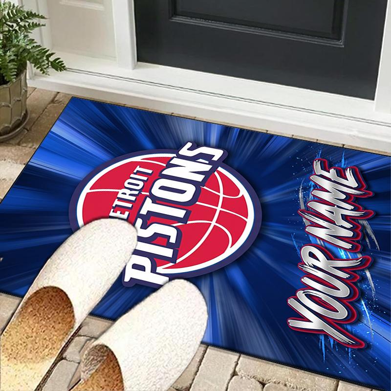 Custom NameDetroit Basketball Art Carpet, Indoor Rug, Chair Rug, Living Rooms, Doormat Made From Polyester Home Decor Birthday Christmas Gifts