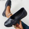 New Large-size Metal-studded Leather Shoes, Women's Chic Low-heeled Loafers