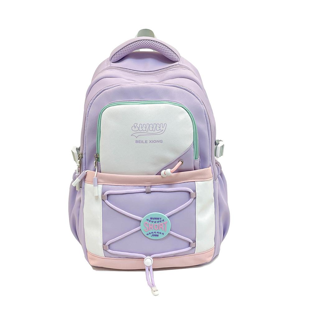 Schoolbag Student Schoolbag Contrast Color Mountaineering Small Bag Picnic Bag 1011 New Trendy Double Shoulder Bar Small Capacity Backpack 