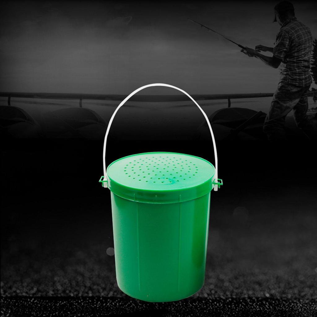 Bait Holder Bucket Fishing Case with Lid Storage Box for Outdoor Activities