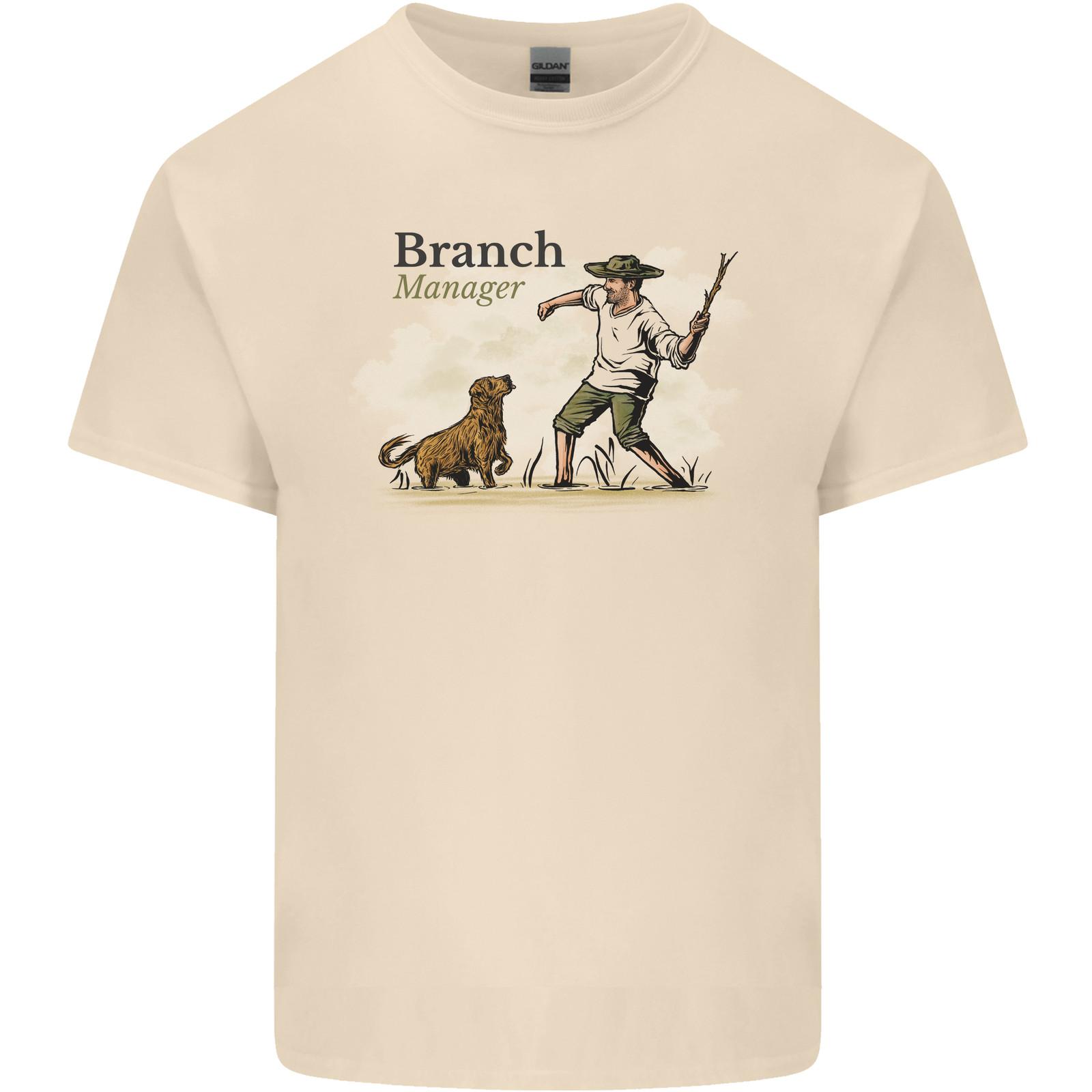 Branch Manager Funny Dog Walking Dad Mens Light Cotton T-Shirt S