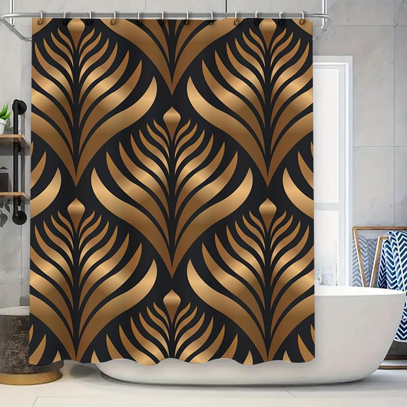 

Modern Bath Shower Curtain With Leaf Design High-Quality Fabric For Waterproof Protection In Bathroom Decorations W60H190(CM)-1 Pcs