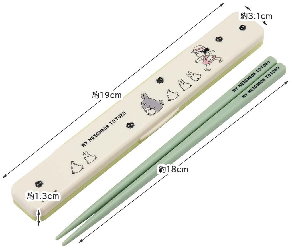 Skater Chopsticks and Chopstick Case My Neighbor Totoro Studio Adult Made in Set, Marching, Ghibli, 18cm, Antibacterial, Size, Japan, ABC3AG-A