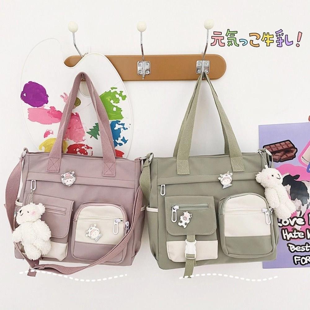 Harajuku Student School Bag Academy Style Japanese Shoulder Bag Casual Canvas Tote Bag  Travel