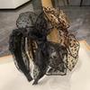 Vintage Leopard Print Hairband For Women Girls Fashion Handmade Wide-Rimmed Bow Hair Hoop Mesh Hair Bow Headband Hair Accessory
