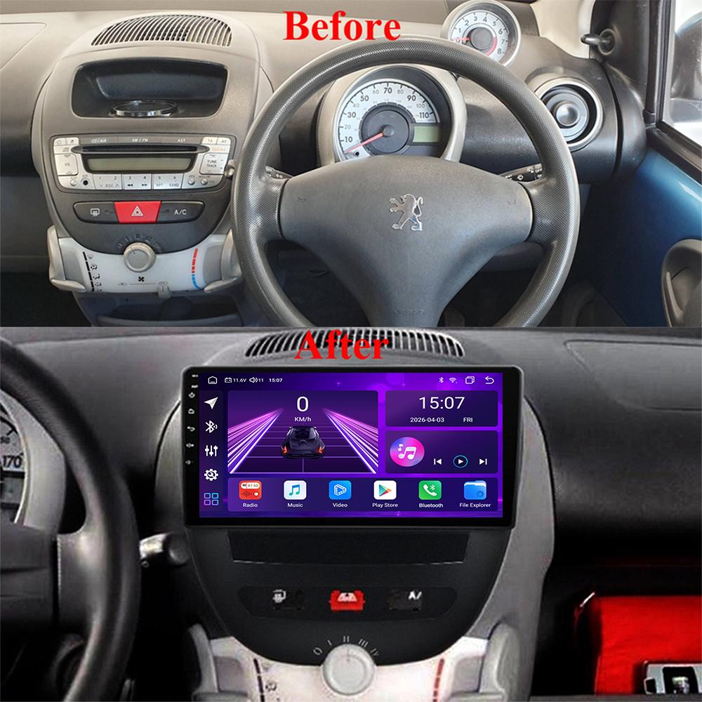 Android Car-Play Car Radio For Peugeot 107 Toyota Aygo Citroen C1 2005-2014 Multimedia Player Head Unit Stereo GPS Navigation BT WIFI,8 CORE ,2+32GB