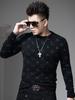 European Station 2025 New Autumn and Winter Trendy Printed Sweater for Men, Round Neck Pullover, Long Sleeve, Warm Knit Base Shirt