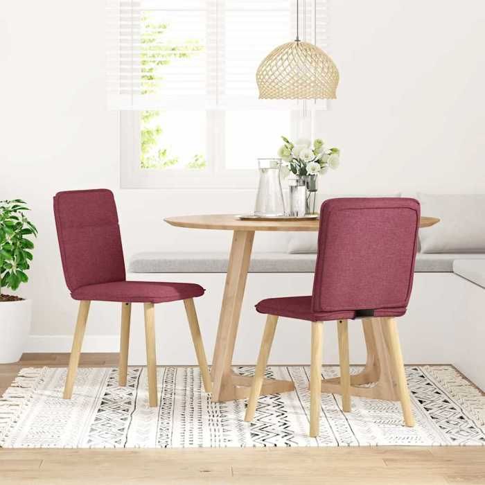 VidaXL Dining Chairs Set of 2 Bordeaux Red Fabric, Dining Chair, Kitchen Chair, Accent Chair, Chair, Chair 4101223