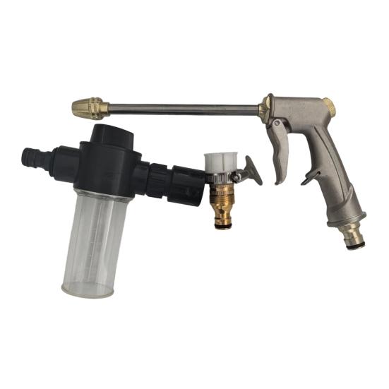 Garden Hose Nozzle Heavy Duty Car Wash Foam Sprayer High Pressure Hose Nozzle Adjustable Nozzle for Car Washing Gardening Yard Cleaning