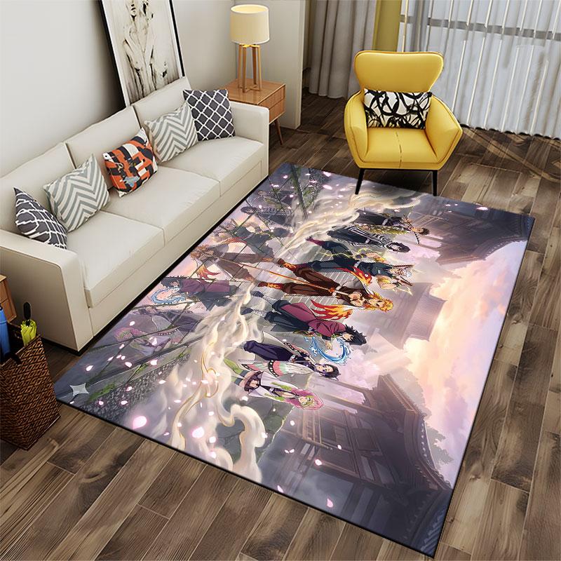 Anime Warriors with Swords Carpet suitable as a non-slip mat for the living room or bedroom sofa
