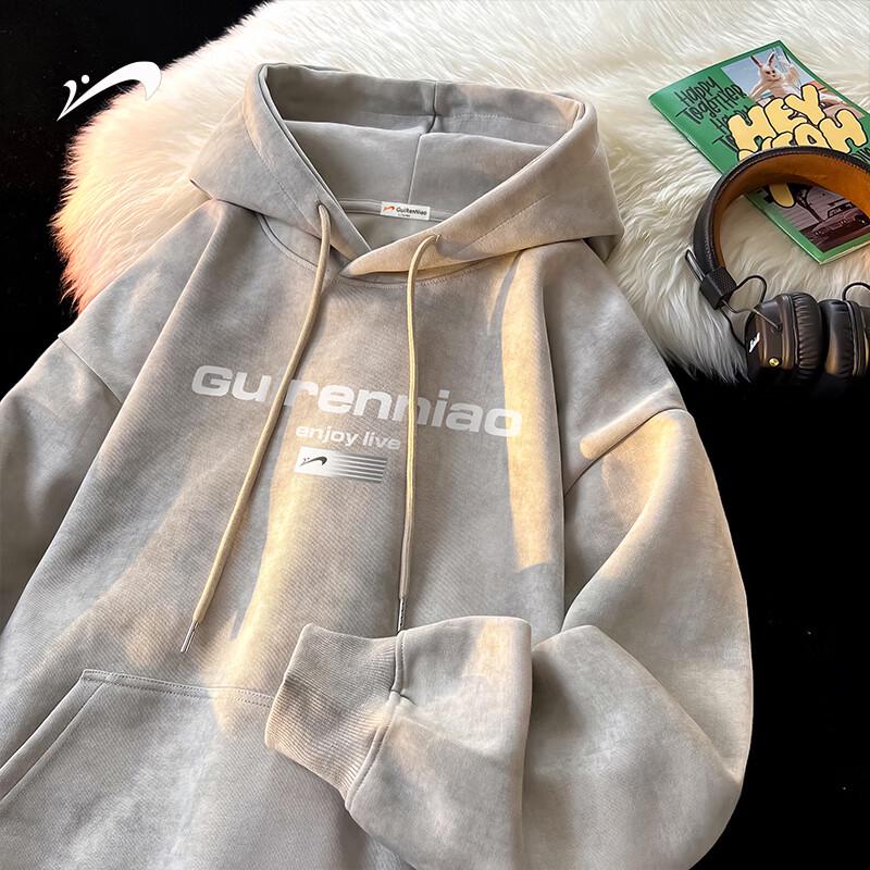 Guirenniao Men's Heavyweight Hooded Sweatshirt