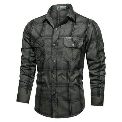 Neue männer casual hemd, herbst plaid langarm-shirt