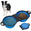 With Buckle Dog Dual Bowls 2-in-1 Design Pet Food Feeder High Quality Pet Water Feeder  Dog Travel