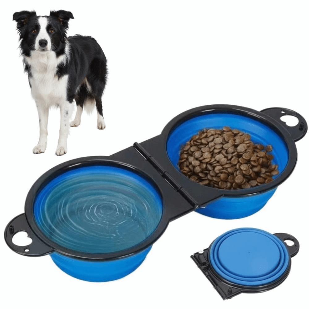 with Buckle Dog Dual Bowls 2-in-1 Design Pet Food Feeder High Quality Pet Water Feeder  Dog Travel