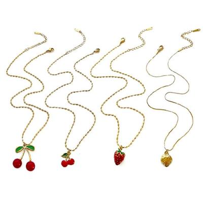 Trendy Fruit Shaped Necklace Comfort Fit Adjustable Length Design Clavicle Chain Perfect Everyday Jewelry Gift for Her