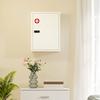 Wall Mount Medicine Cabinet, Bathroom Cabinet with Combination Lock, Door and Storage Shelves, White