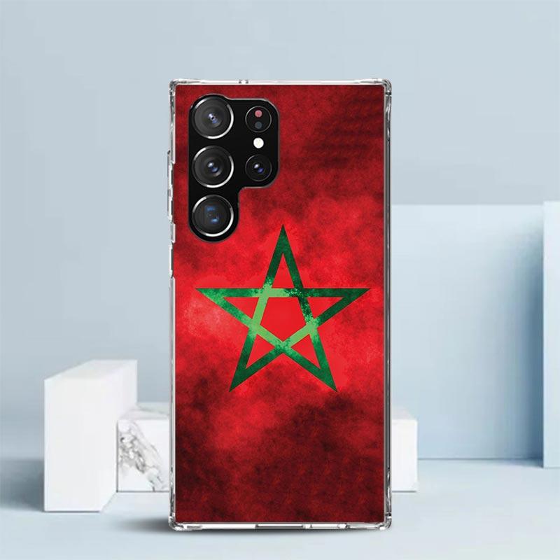 Morocco Flag Phone Case For Samsung Galaxy S24 S25 Edge S26 Ultra S22 S23 Plus S21 + S20 FE Soft TPU Back Cover Galaxy S22 S23 S