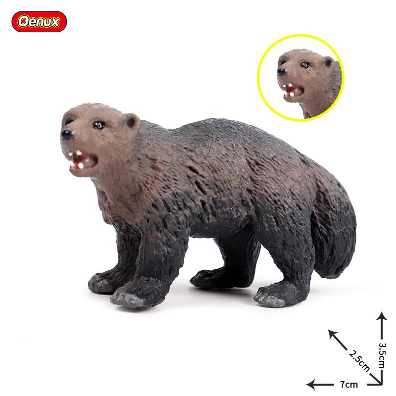 Oenux Simulation Wild Figurines Black Bear Wombat Raccoon Model Action Figures Forest Animals Toy Home Decoration Kids Education