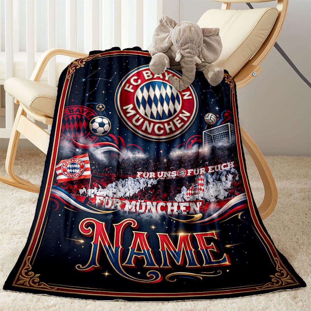 Bayern Munich Fan Gear Customize Your Name Blanket Throw Customizable Blanket Durable Comfort Perfect for Bedding Bed Picnics Livingroom