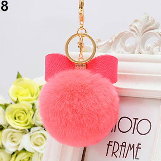 Mode Faux Kaninchen Fell Ball Charme Tasche Telefon Auto Anhänger Schlüsselanhänger Schlüsselanhänger