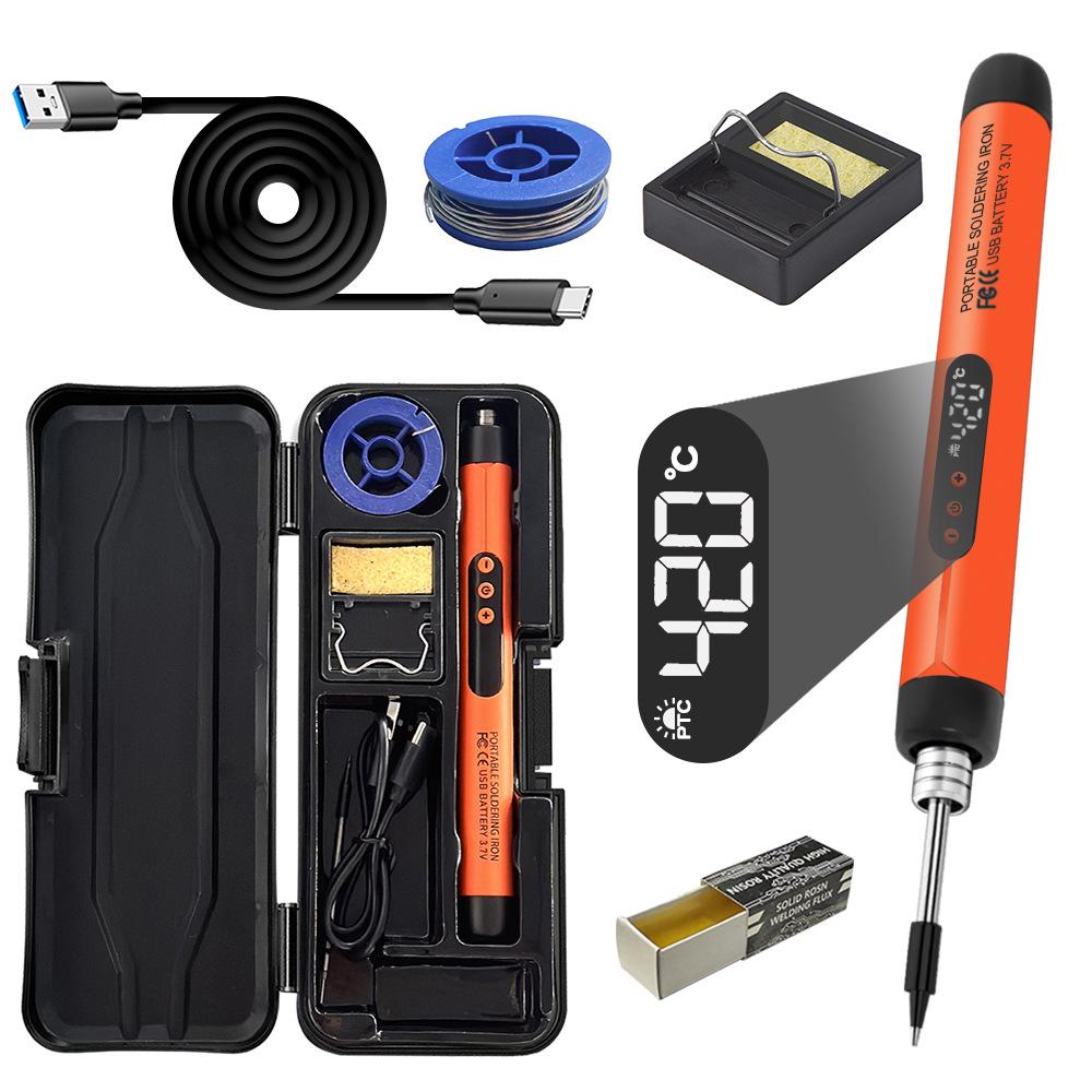 Kompakter, wiederaufladbarer USB-C Elektrolötkolben-Bausatz mit 600mAh Akku