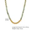 Trendy Colorful Natural Stone Necklace for Women, Stainless Steel Beads Chain Charm Necklace, Waterproof Bohemia Jewelry Gift