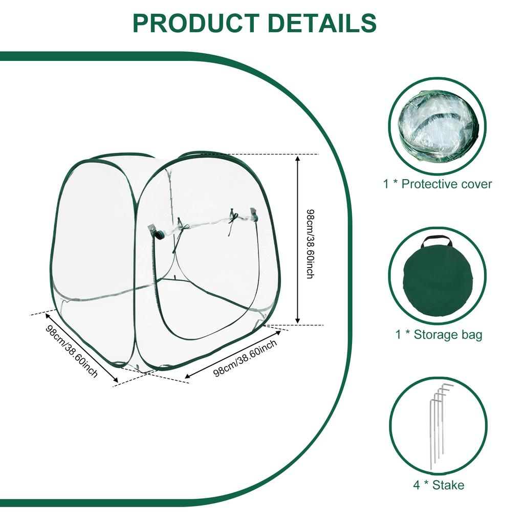 Portable Mini Greenhouse PVC Flexible Pop Up Clear Greenhouse Outdoor Protection Foldable Mini Garden Greenhouse Cover for Plant