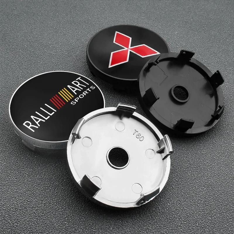 4pcs 56+60mm Car Wheel Center Cover Hub Caps Stickers For Mitsubishi Outlander Lancer Ex Evo L200 Colt Pajero Galant Accessories UG2