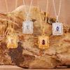 S925 Silver Vintage Sugar Cube Colored Treasure Necklace Women'S Natural Tanzanite Topaz Peridot Sapphire Jewelry