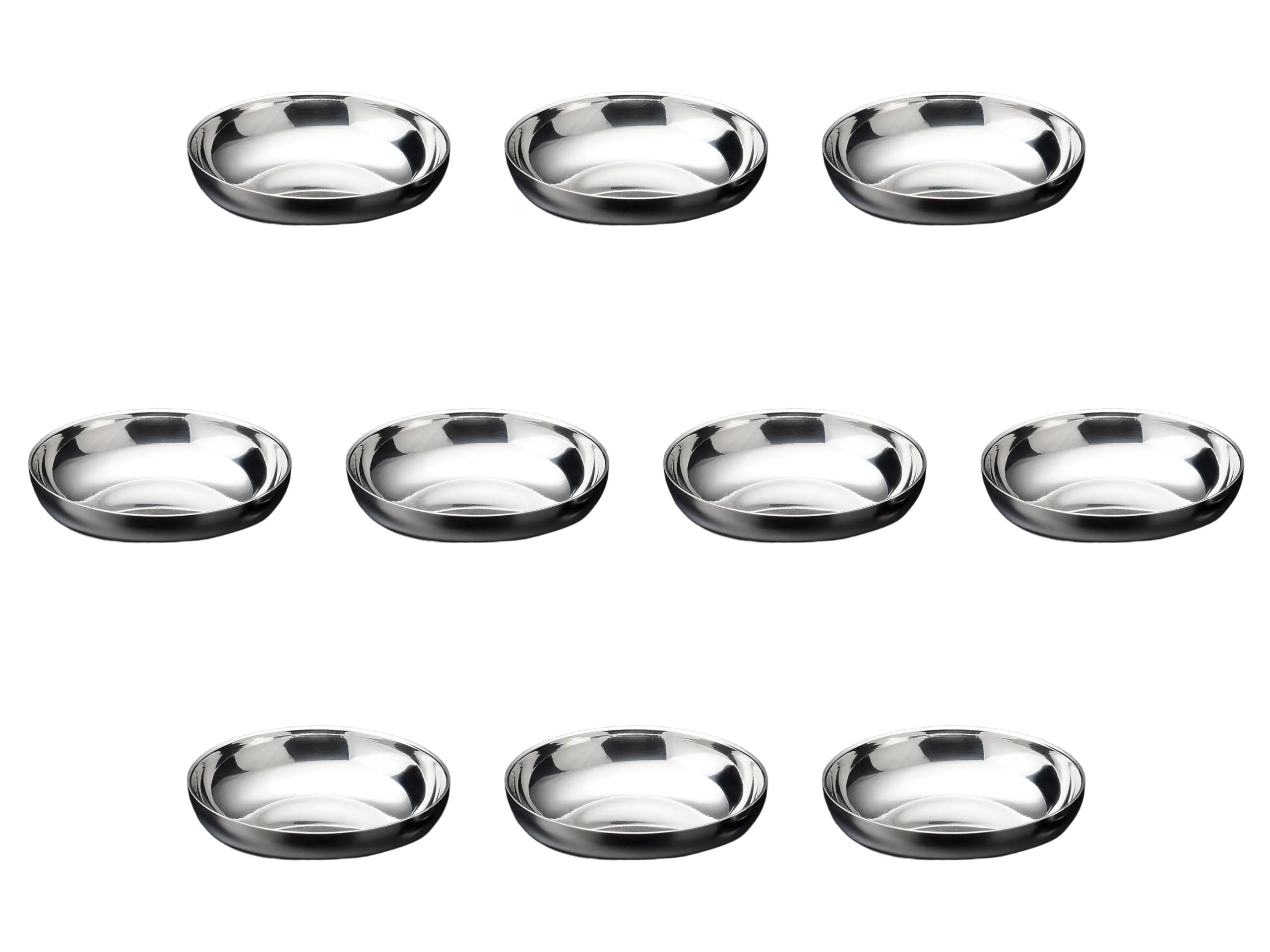 

Set of 10 14cm Stainless Steel Insulated Kakuteki Plates x Korean Stainless Made in Setomonohonpo [13.7 3.8cm] Cookware, Steel, Korea,